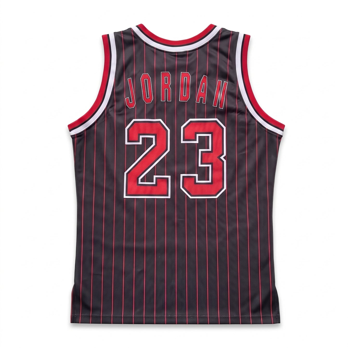 Michael Jordan #23 Chicago Bulls Trikot – Champion Black Pinstripe Alternate (90s, S)