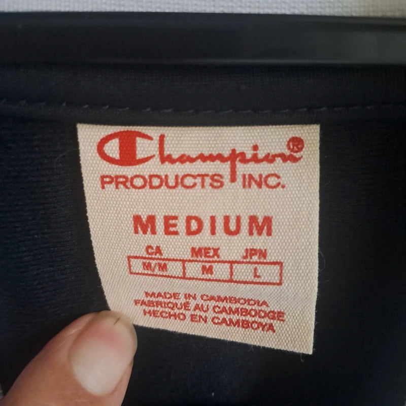 Vintage Champion Premium Baseball Jersey – Navy/Rot/Weiß (Größe M)