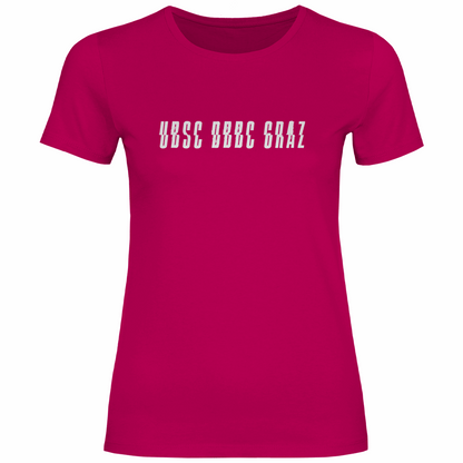 UBSC DBBC Damen T-Shirt – Grazer Uhrturm trifft Bold Statement (2-seitiger Druck)