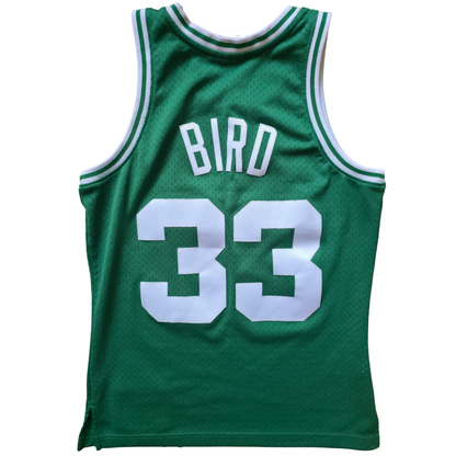 Boston Celtics Larry Bird #33 Trikot – Mitchell & Ness Swingman (1985-86, grün) – Gr. S