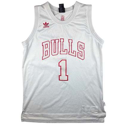 Chicago Bulls Derrick Rose #1 Trikot – adidas Originals „All White“ (weiß) – Gr. M