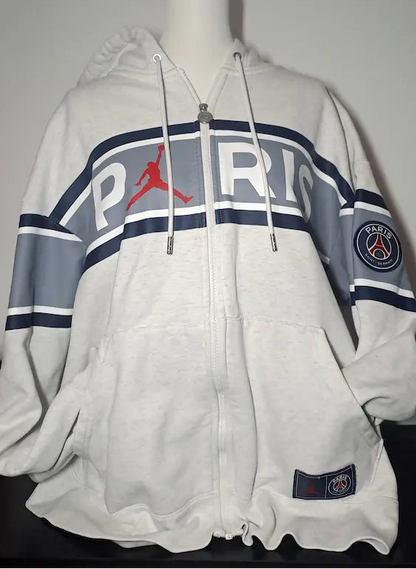 Jordan x PSG Zipper Hoodie Weiß/Grau | Größe XL | Limited Edition