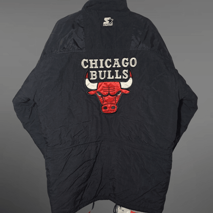 Starter Chicago Bulls NBA Winterjacke – Vintage Schwarz Herren M | 90s Secondhand Original