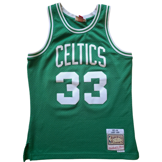 Boston Celtics Larry Bird #33 Trikot – Mitchell & Ness Swingman (1985-86, grün) – Gr. S
