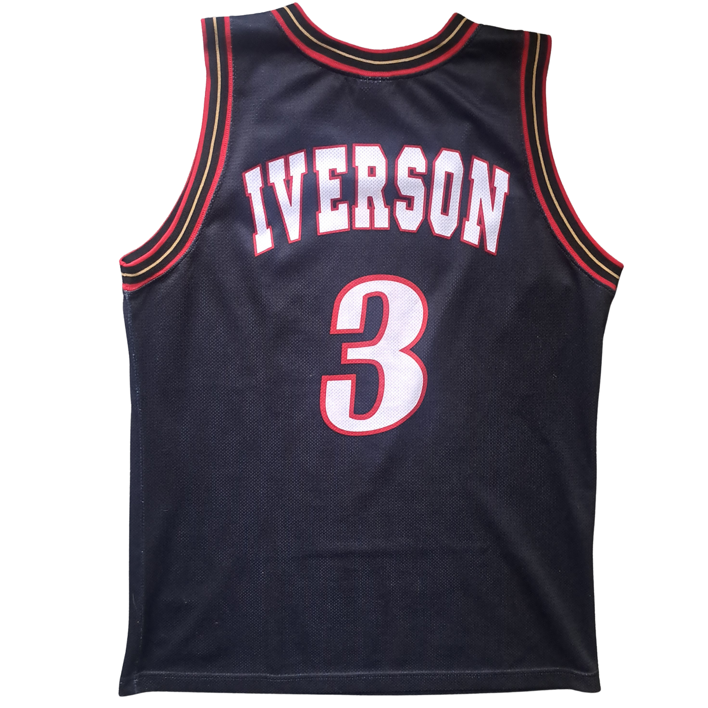 Allen Iverson #3 Philadelphia 76ers Trikot – Vintage Champion NBA Jersey Schwarz Gr. L