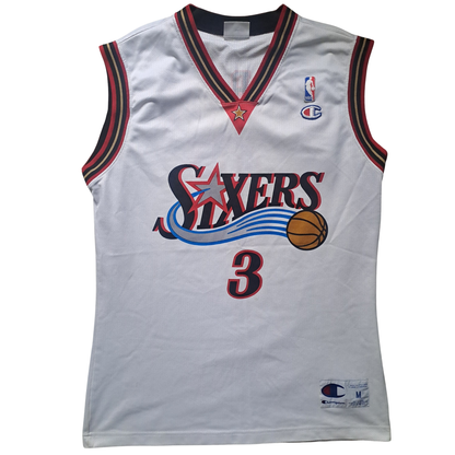Allen Iverson #3 Philadelphia 76ers Trikot – Vintage Champion NBA Jersey Weiß Gr. M