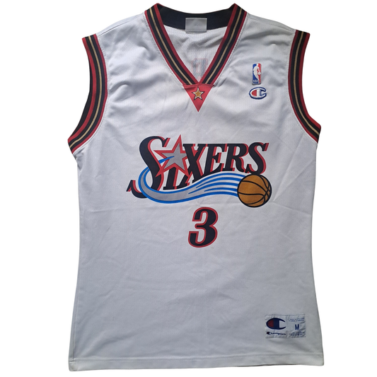 Allen Iverson #3 Philadelphia 76ers Trikot – Vintage Champion NBA Jersey Weiß Gr. M