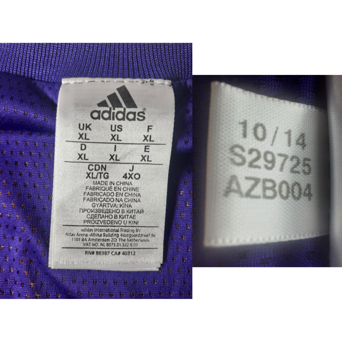Original Adidas Los Angeles Lakers Reversible Jersey – Größe XL