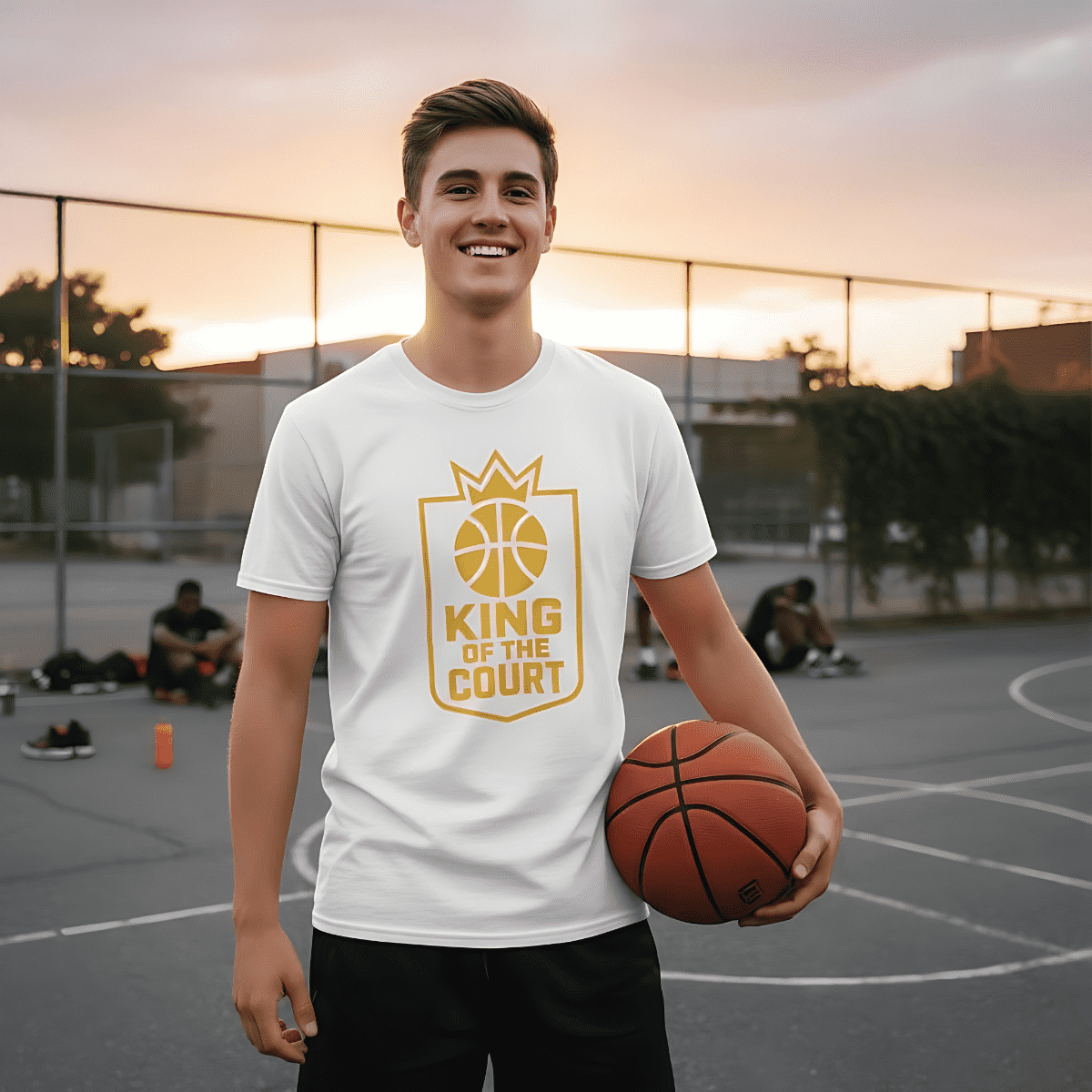 King of the Court Crest T-Shirt – Basketball Krone Gold Edition | Premium Organic Streetwear