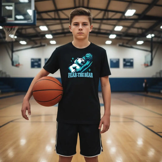 Fear the Bear Basketball T-Shirt – Eisbär Design, Bio Baumwolle