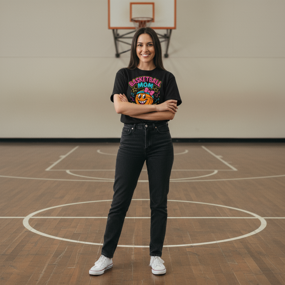 Oldschool Basketball Mom Tee – Retro Vintage Style | CourtKings