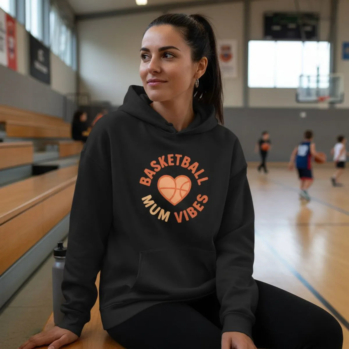 Basketball Mum Vibes Hoodie – Bio & Fair – Unisex Eco Hoodie