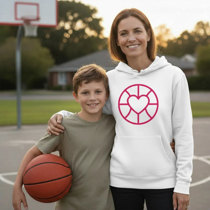 Basketball Heart Hoodie – Minimal Design für echte Basketball Moms | CourtKings