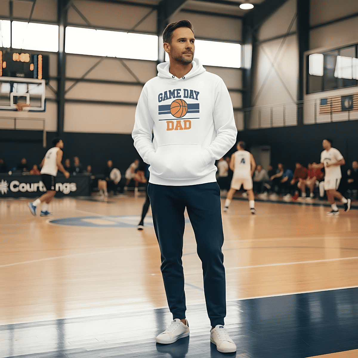 Game Day Dad – Basketball Hoodie (Organic Cotton)