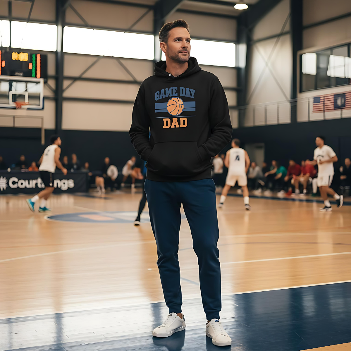 Game Day Dad – Basketball Hoodie (Organic Cotton)