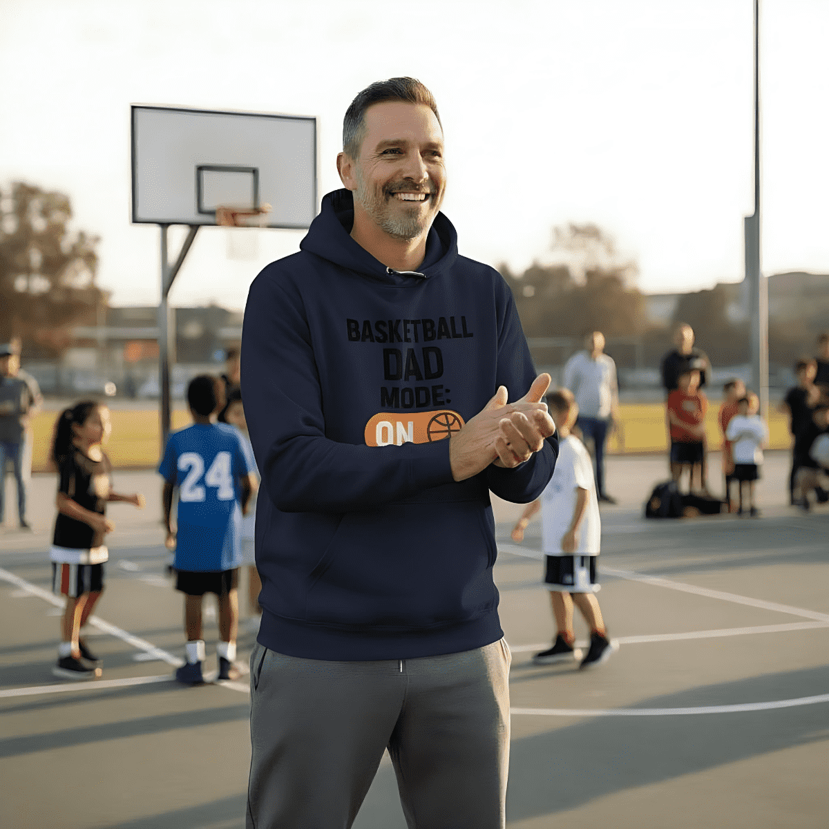 Basketball Dad Mode: ON – Hoodie für echte Basketball Dads (Organic Cotton)