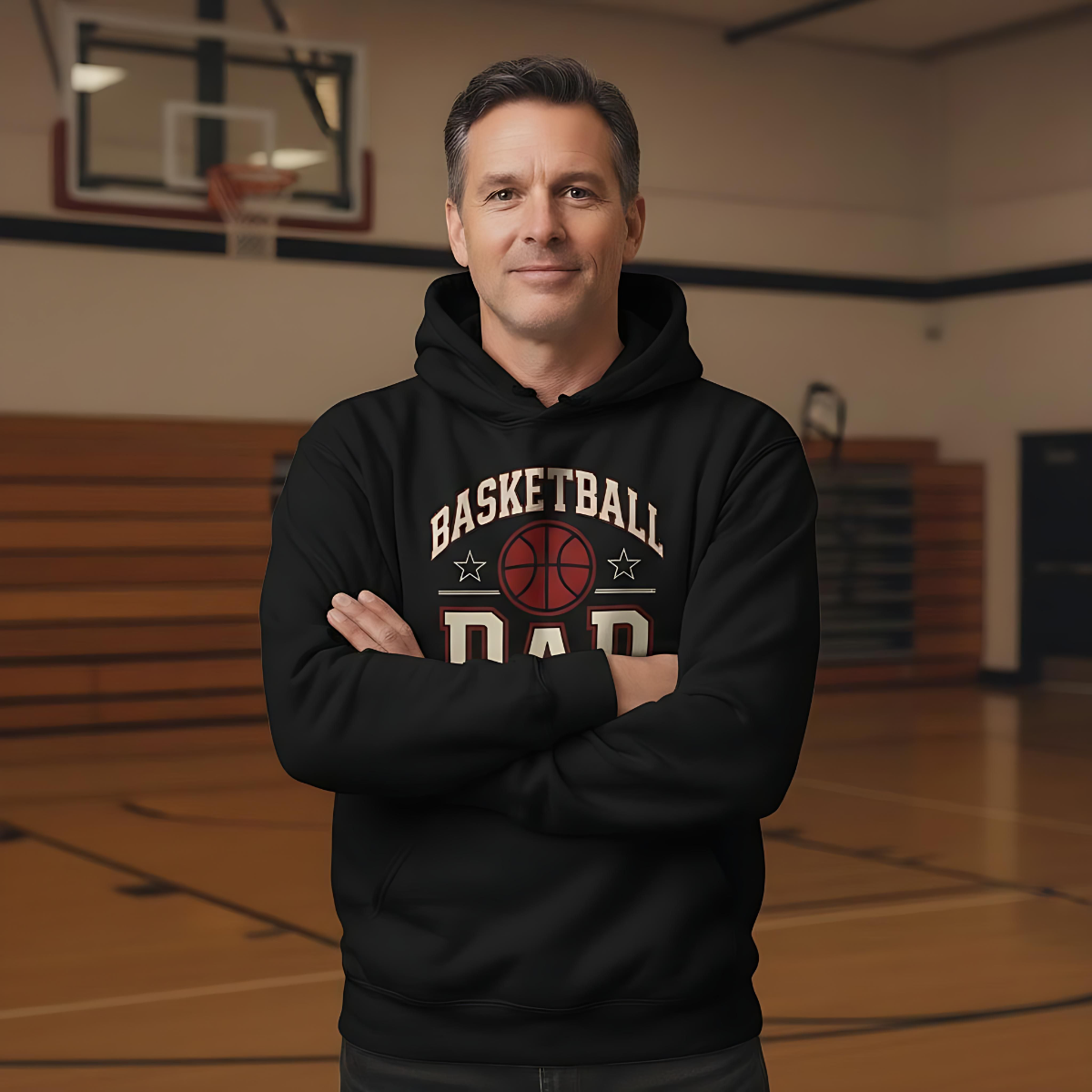 Basketball Dad – Classic Hoodie (Organic Cotton, Vintage Design)