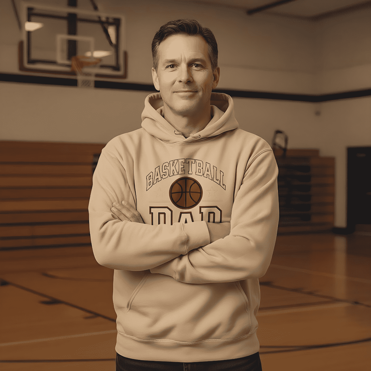 Basketball Dad – Classic Hoodie (Organic Cotton, Vintage Design)