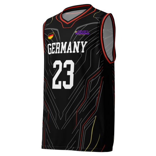 Personalisierbares „Deutschland“ Basketballtrikot – Recyceltes Performance-Jersey