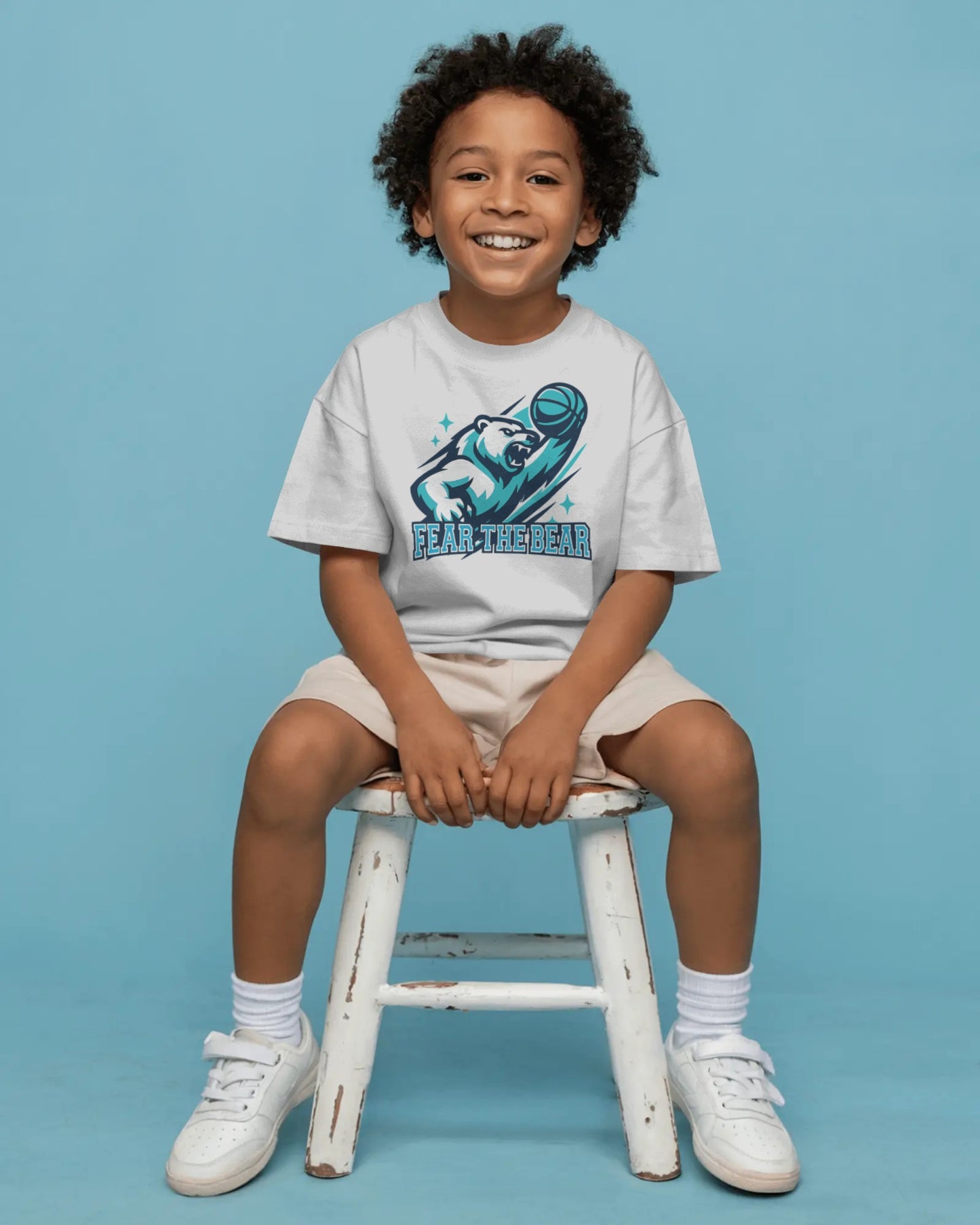 Fear the Bear Basketball T-Shirt – Eisbär Design, Bio Baumwolle