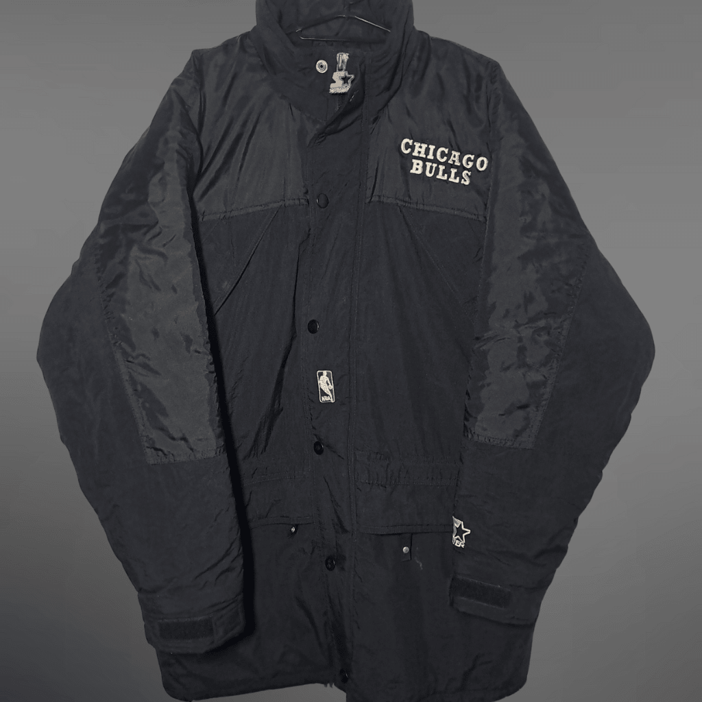 Starter Chicago Bulls NBA Winterjacke Schwarz – Vintage Herren M 90s Secondhand Original