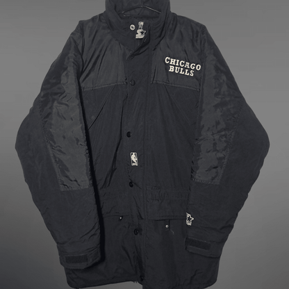 Starter Chicago Bulls NBA Winterjacke Schwarz – Vintage Herren M 90s Secondhand Original