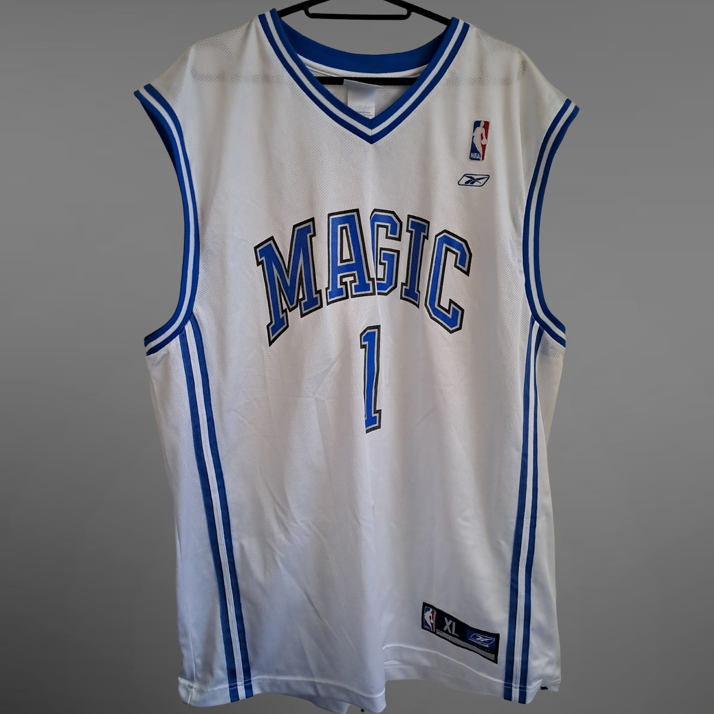 Champion NBA Jersey Orlando Magic Tracy McGrady #1 Weiß – Herren M (Vintage, gebraucht)