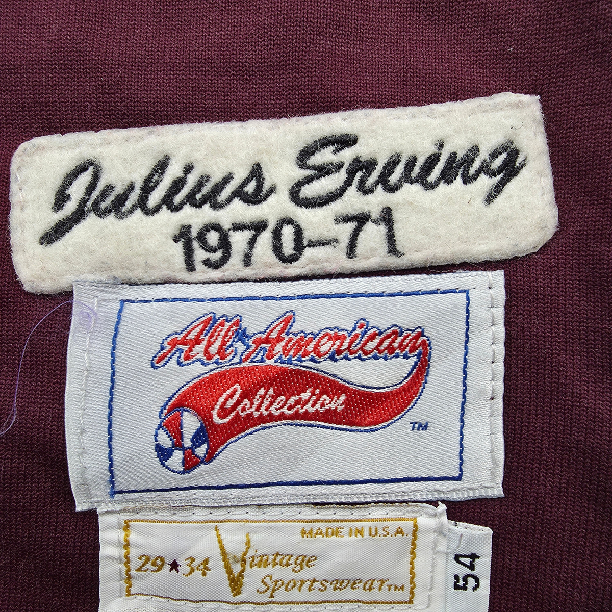 Massachusetts UMass Julius Erving #32 Trikot – All American Collection (weinrot) – Gr. 54