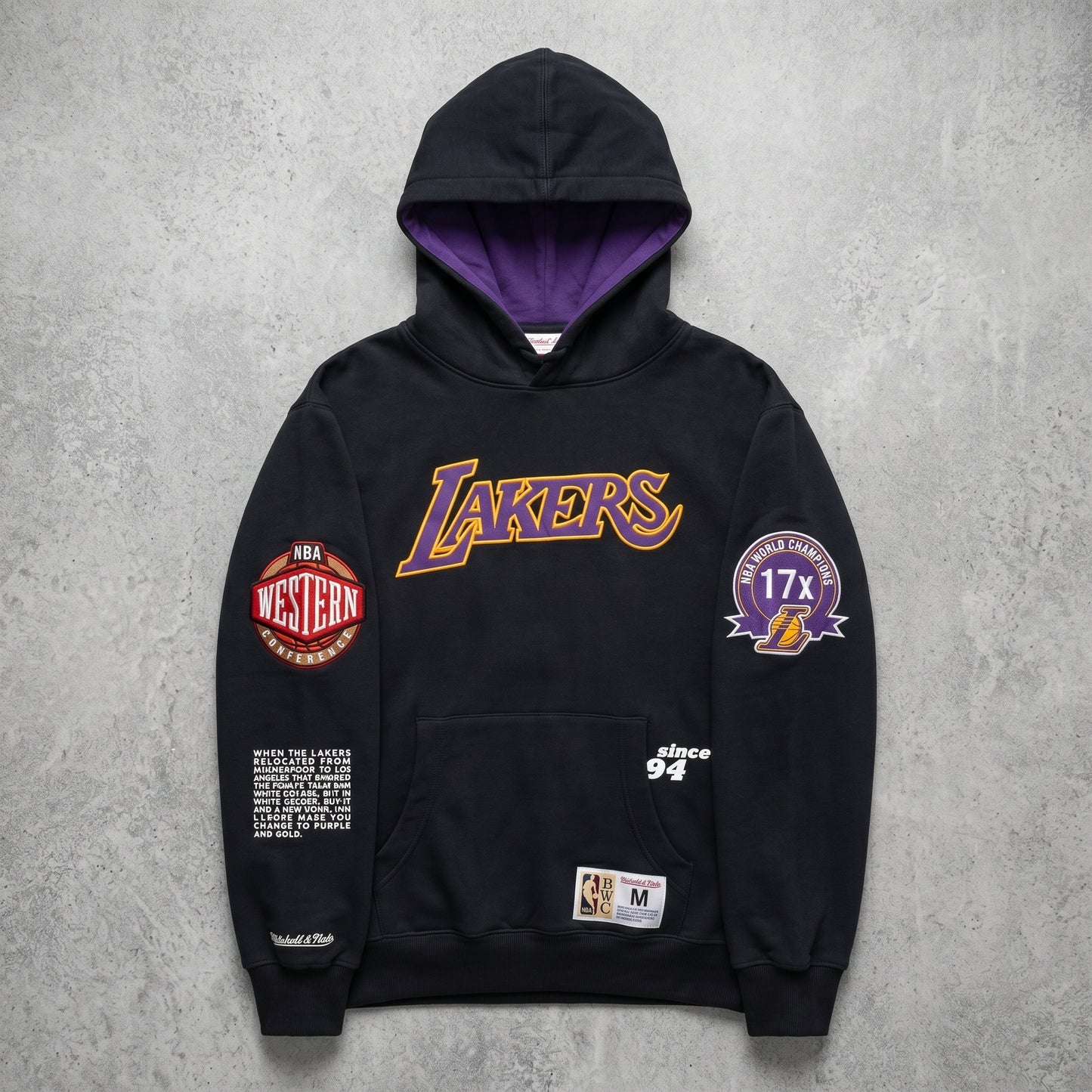 Mitchell &amp; Ness Los Angeles Lakers NBA Hoodie Hardwood Classics – Schwarz Herren XL | Secondhand