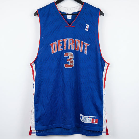Champion Detroit Pistons #3 Ben Wallace Authentic Jersey – Vintage XXL | 2000s Secondhand