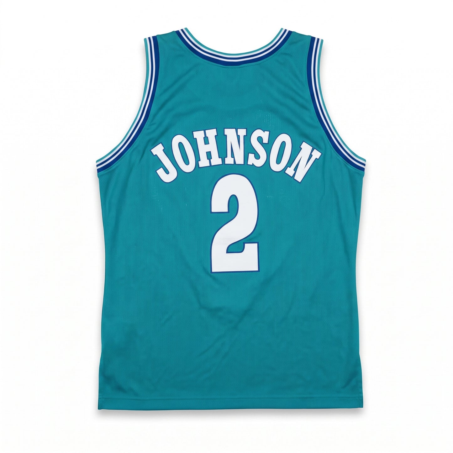 Larry Johnson #2 Charlotte Hornets Trikot – Champion Teal (Vintage 90s, L)