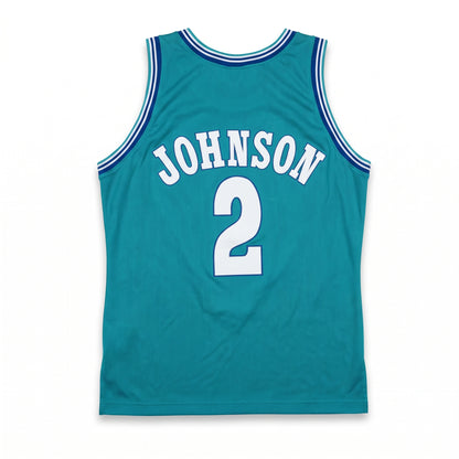 Larry Johnson #2 Charlotte Hornets Trikot – Champion Teal (Vintage 90s, L)