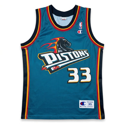 Grant Hill #33 Detroit Pistons Trikot – Champion Teal (Vintage 90s/00s, XS)