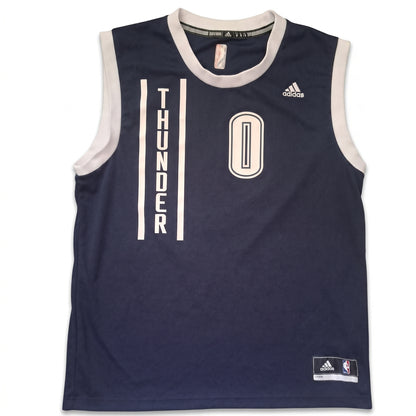 Russell Westbrook #0 Oklahoma City Thunder Trikot – adidas Swingman (Navy Road, L)