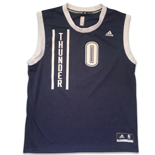 Russell Westbrook #0 Oklahoma City Thunder Trikot – adidas Swingman (Navy Road, L)