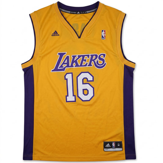 Adidas Los Angeles Lakers #16 Pau Gasol NBA Jersey – Vintage Gelb Herren M | Secondhand