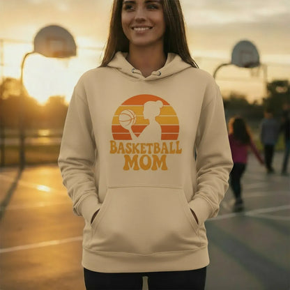 Basketball Mom Vintage Hoodie – Retro Sunset Design | CourtKings