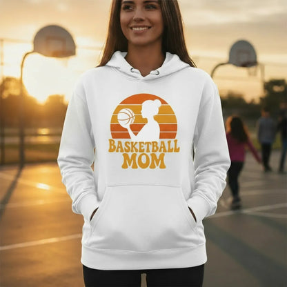 Basketball Mom Vintage Hoodie – Retro Sunset Design | CourtKings