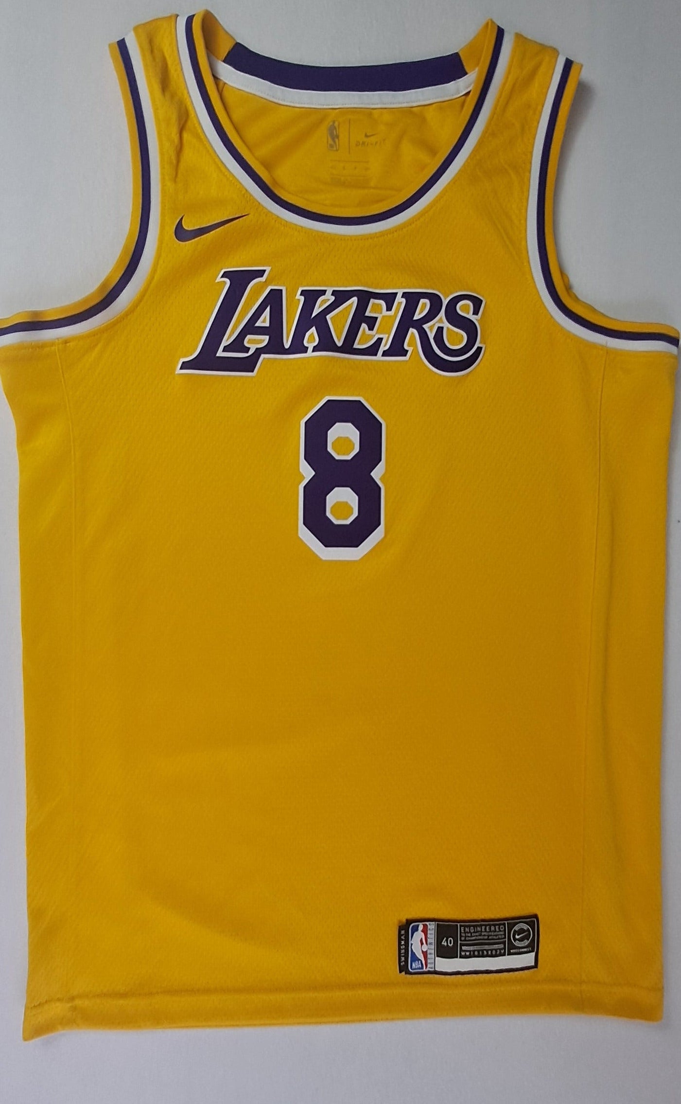 Nike Los Angeles Lakers #8 Kobe Bryant Swingman Jersey Gelb – Vintage Herren S Secondhand