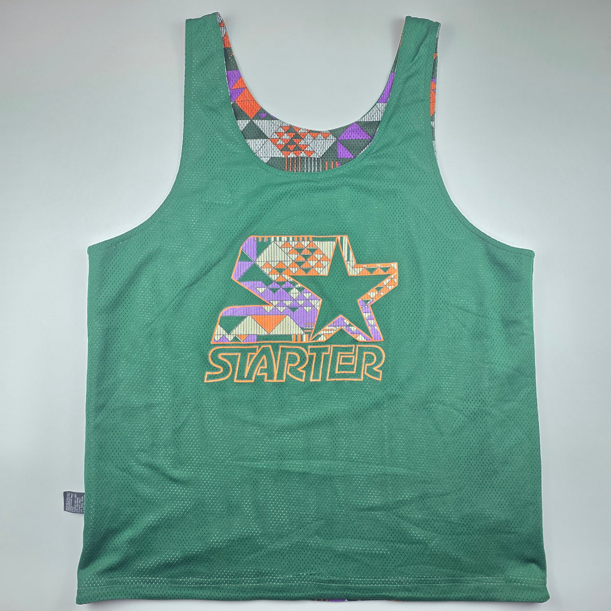 Starter „Rugged Terrain“ Wende-Tank – Vintage 90s (grün/Aztec) – Gr. L