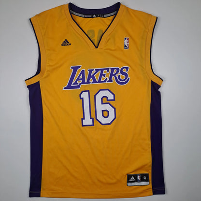 Adidas Los Angeles Lakers #16 Pau Gasol NBA Jersey – Vintage Gelb Herren M | Secondhand