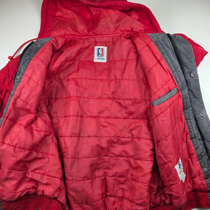 Chicago Bulls Kapuzen-Jacke – Starter Vintage 90s (rot/grau) – Gr. L