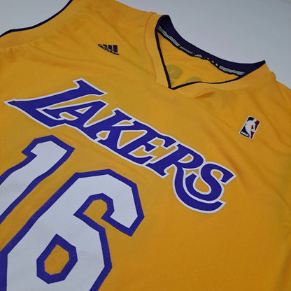Adidas Los Angeles Lakers #16 Pau Gasol NBA Jersey – Vintage Gelb Herren M | Secondhand